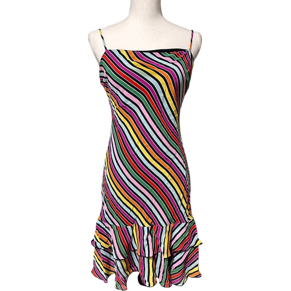 Bias cut striped candy dress
